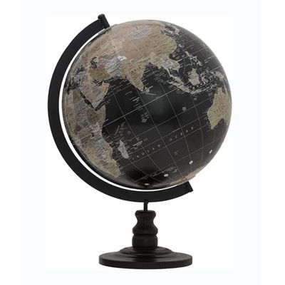 Globe Classic Newest Retro English Globe Black Ocean Geography Globe Desktop Globe Decoration Handmade World Globe Globe for Decor