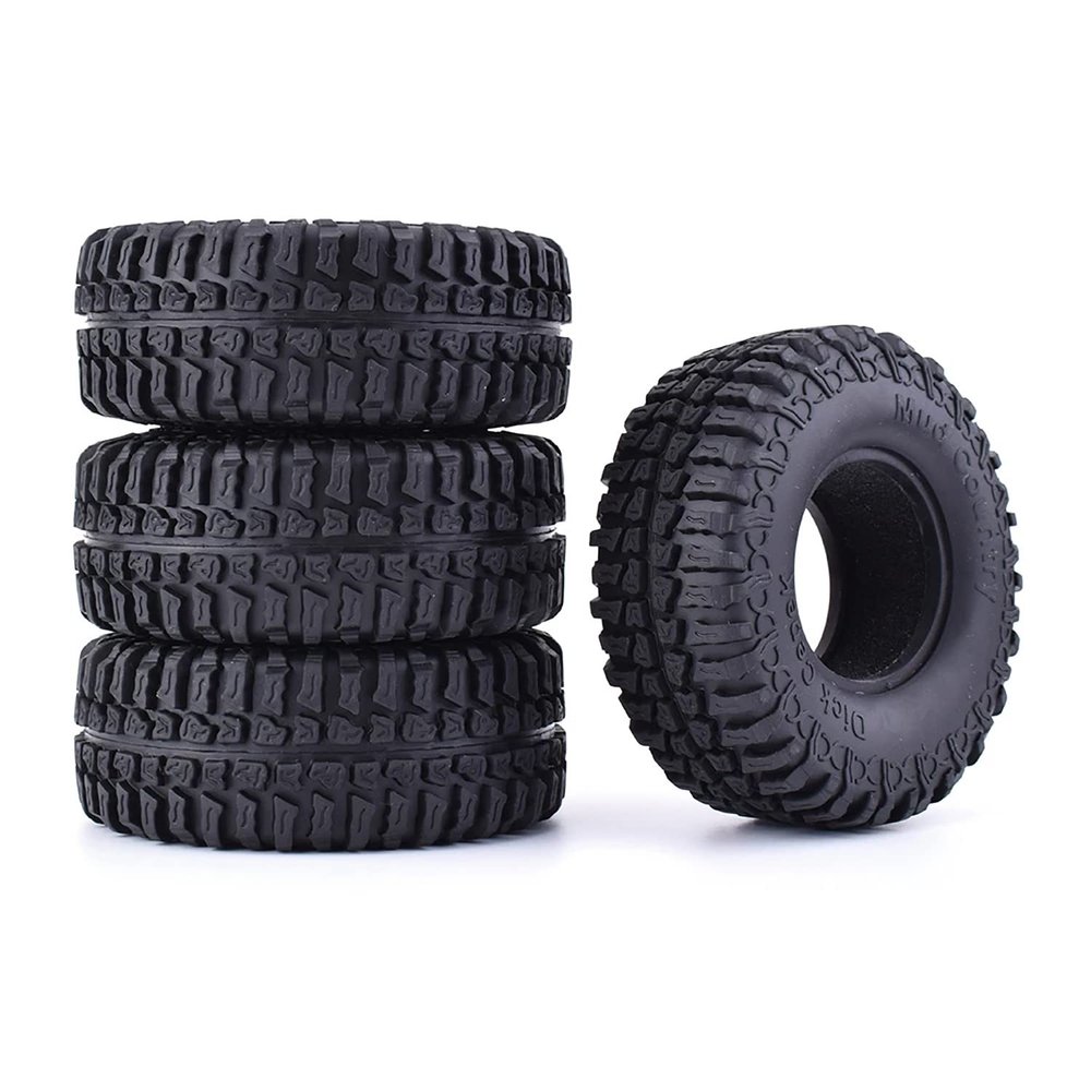 WONFAST 4PCS RC Crawler 100mm Rubber Tires 1.9 inch Wheels Tyres Set for 1:10 RC Rock Crawler Car for Axial SCX10 D90 TF2 Tamiya TRX-4 Parts