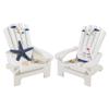 LIFKOME Fairy Garden Beach Theme Miniature Decor 2pcs Nautical Themed Wood Chair Ornaments for Decorative Display view 1