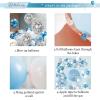 101PCS Blue and White Birthday Party Decorations for Men Baby Boys Kids,3D Foil Happy Birthday Banner Balloons+White Blue Confetti Metallic Balloons Garland Arch Kit+Pump+Complete Accessories view 4