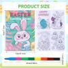 24 Pcs Easter Coloring Books with 24 Stacking Crayons for Kids Party Favors Easter Holiday Activity Books Rainbow Crayons Easter Egg Basket Stuffer Party Supplies for Kids School Classroom Activity view 2