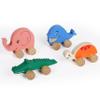 TOWO Wooden Cars for Toddlers - Animals on Wheels - Vehicles Sensory Grasping Motor Skill Toy Push and Go First Trucks for Baby 12 Months 1 Year Old view 3