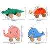 TOWO Wooden Cars for Toddlers - Animals on Wheels - Vehicles Sensory Grasping Motor Skill Toy Push and Go First Trucks for Baby 12 Months 1 Year Old view 4