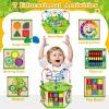 Wooden Activity Cube for 12-18 Month, 1 Year old Boys & Girls, 7-in-1 STEM Montessori Early Developmental Learning Toys for Kids Aged 1-2, Ideal 1st Birthday Gift Toys for Baby, Toddlers (Pink) view 3