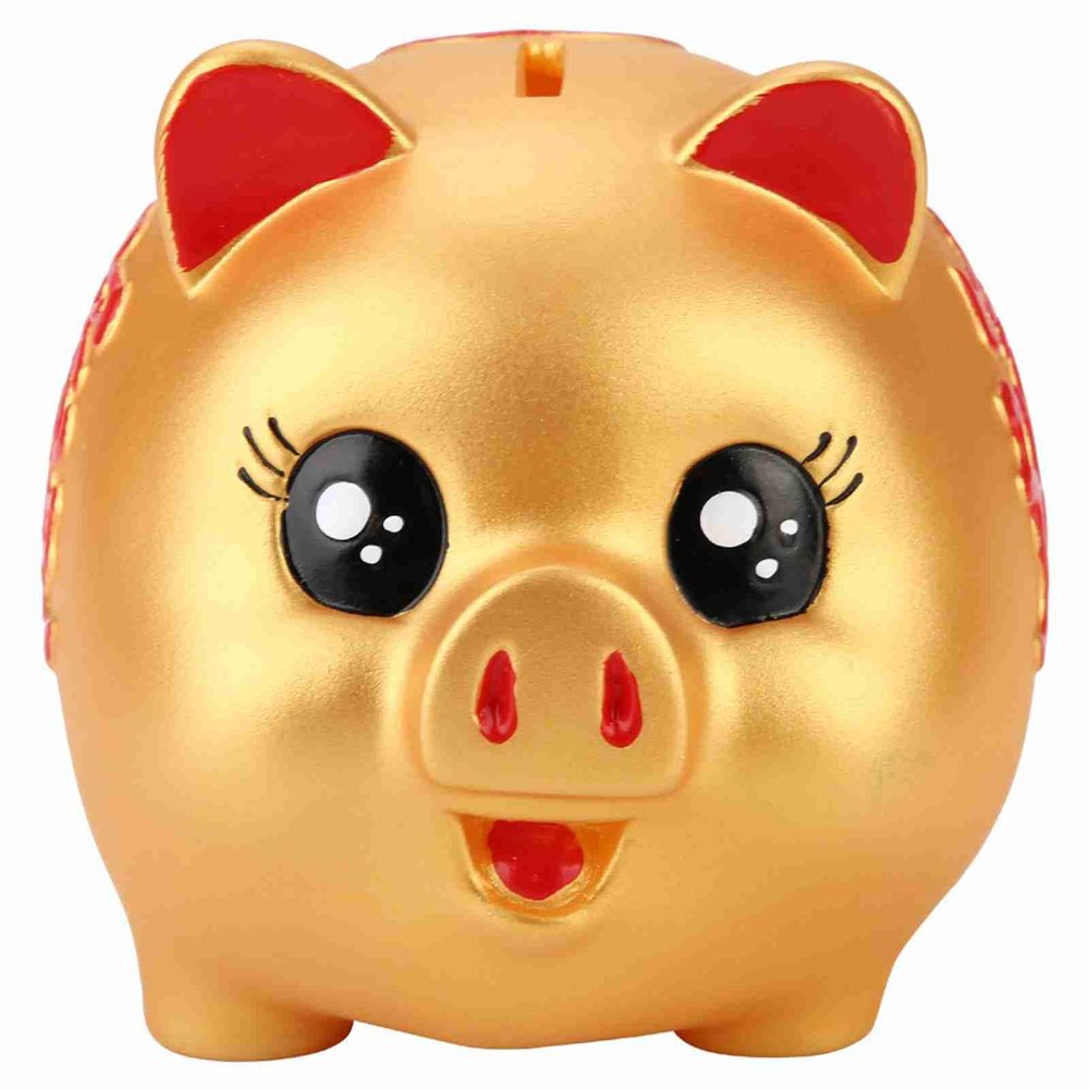 Golden Cute Piggy Bank Plastic Pig Money Bank,Piggy Bank Pig Money Box Bank Plastic Saving Box Saving Box Kids Gift