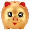 Golden Cute Piggy Bank Plastic Pig Money Bank,Piggy Bank Pig Money Box Bank Plastic Saving Box Saving Box Kids Gift view 1