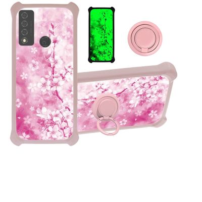 jioeuinly Case for TCL 20 Xe 20xe Case Compatible with TCL 20 Xe 20xe Phone Case Cover [with Tempered Glass Screen Protector][Hard PC + Soft Silicone][Ring Support] [Luminous Effect] YGF-MH
