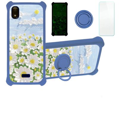 jioeuinly Moxee M2160 Case Compatible with Moxee M2160 Phone Case Cover [with Tempered Glass Screen Protector][Hard PC + Soft Silicone][Ring Support] [Luminous Effect] YGL-CJ
