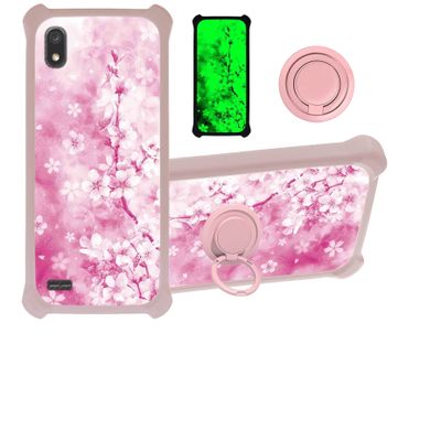 jioeuinly Case for TCL A2 A507dl Case Compatible with TCL Signa Phone Case Cover [with Tempered Glass Screen Protector][Hard PC + Soft Silicone][Ring Support] [Luminous Effect] YGF-MH
