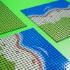 Apostrophe Games Island Building Block Base Plates Compatible with All Major Brands - 3 Pack Beach - 2 Straight & 1 Center Grass add-on to Expand Your Island - 10-1/16" x 10-1/16"Inches view 2