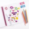 3C4G Tie Dye Pastel All-in-1 Sketchbook Set - Sketch Book for Kids with Pencils, Stickers & More - Drawing Kit for Kids - Unlined Diary for Girls - Kids Sketch Pad by Make It Real view 4