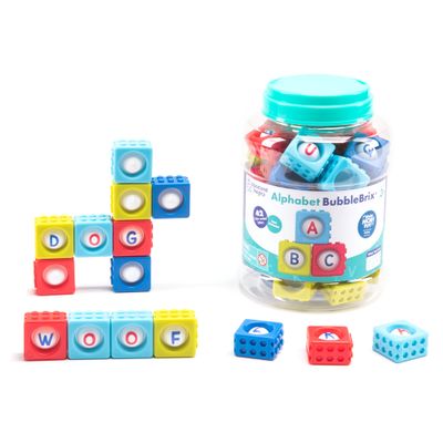 Educational Insights Alphabet BubbleBrix - ABC Learning Toys for Toddlers, Preschool Letter Recognition Blocks and Fine Motor Manipulatives, Alphabet Pop It, Classroom Activities for Kids Ages 3+