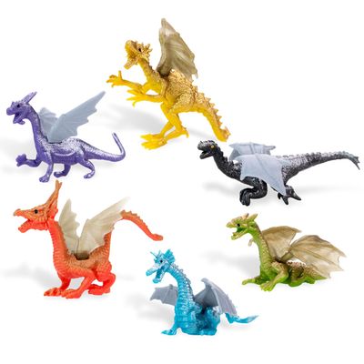 Dragon Toys - 24 Pcs Dragon Playset in The Box - Dragon Figurine for Party Favors - Classroom Prizes Pinata Stuffers - Dragon Toy Goodie Bag Supplies - Bulk Gifts for Kids - Easter Gifts for Kids
