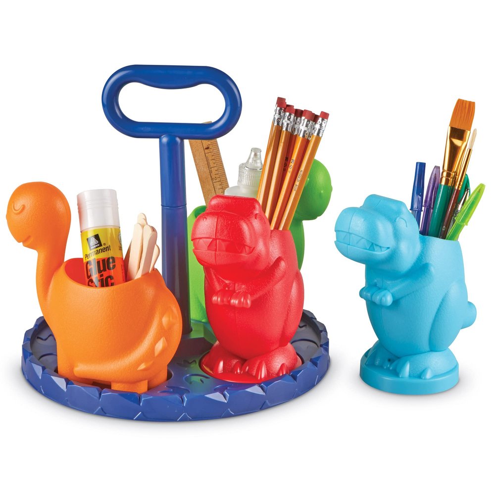 Learning Resources Create-a-Space Kiddy Center Dinos, 5 Pieces, Ages 3+, classroom supplies, school supplies for teachers, caddy organizer, classroom organizers