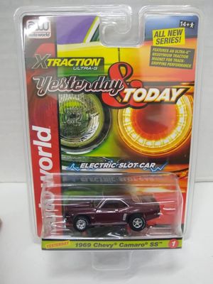 Auto World SC384-1B Yesterday & Today 1969 Camaro SS HO Scale Electric Slot Car - Garnet Red