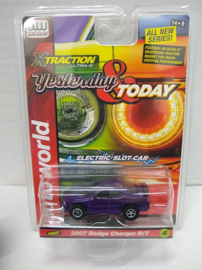 Auto World SC384-4B Yesterday & Today 2007 Charger R/T HO Scale Electric Slot Car - Plum Crazy Purple