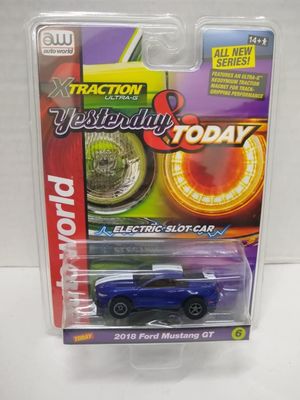 Auto World SC384-6A Yesterday & Today 2018 Blue HO Scale Electric Slot Car