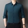 Long Sleeve Stylish Shirts for Men Solid Lightweight Slim Shirts Classic Casual Business Button Down Dress Shirt (Dark Green,Large) view 4