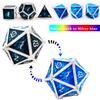 MJDICEOK Color Changing dice Metal Dragons dice DND dice Set D&D dice Set Role Playing dice Apply to Dungeons and Dragons (Black to Blue) view 2