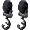 2 Pack Stroller Hooks 360 Degree Rotatable Baby Stroller Hanging Clips Hook for Mommy Stroller Multipurpose Hooks Stroller Clip Straps for Hanging Diaper Bags Grocery Shopping Bags (Black) view 1