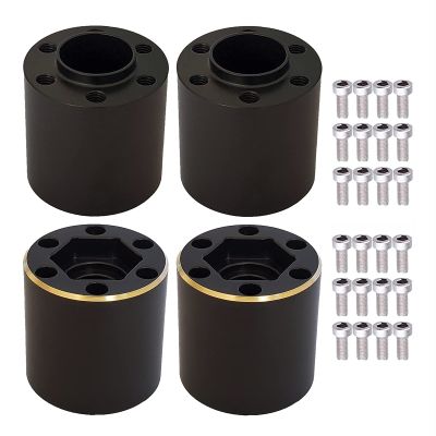 AMOGOT 4Pcs Brass Weights RC 12mm Hex Extended Wheel Hub Adapters for 1.9/2.2inch Beadlock Wheel Rim Widen Adapter Axial Scx10 90046 Trx4 Wraith Gen7 Gen8 D90 CC01 1/10 RC Crawler B(22mm)