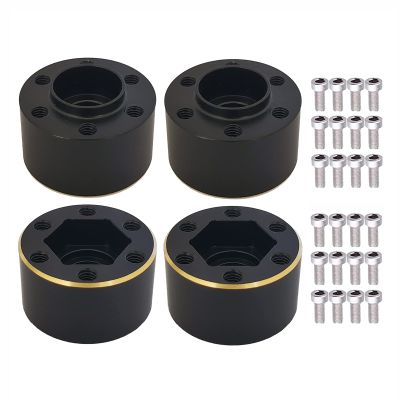 AMOGOT 4Pcs Brass Weights RC 12mm Hex Extended Wheel Hub Adapters for 1.9/2.2inch Beadlock Wheel Rim Widen Adapter Axial Scx10 90046 Trx4 Wraith Gen7 Gen8 D90 CC01 1/10 RC Crawler B(12mm)