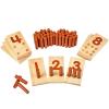 Excellerations Peg Number Board, Included: 10 Rubberwood Boards + 55 Wood Pegs + Storage Bag, Montessori Math Materials, Learning Manipulatives, Counting for Kids, Reggio Emilia Classroom Essentials view 1