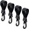 4 Pack Stroller Hooks Baby Stroller Hanging Clips Hook for Mommy Stroller Multipurpose Hooks Stroller Clip Straps for Hanging Diaper Bags Grocery Shopping Bags (Black) view 1