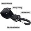 4 Pack Stroller Hooks Baby Stroller Hanging Clips Hook for Mommy Stroller Multipurpose Hooks Stroller Clip Straps for Hanging Diaper Bags Grocery Shopping Bags (Black) view 3