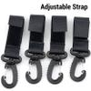 4 Pack Stroller Hooks Baby Stroller Hanging Clips Hook for Mommy Stroller Multipurpose Hooks Stroller Clip Straps for Hanging Diaper Bags Grocery Shopping Bags (Black) view 4