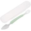 1pcs Double Head Baby Spoon,Silicone Baby Fruit Scraping Mud Spoon Feeding Spoons Training Spoon Set for Infants Baby,Green view 1