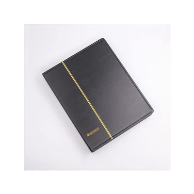 BAN.P Collection Album 3/7/9 Hole Leather Coin Collection Album Paper Money Postage Stamp Commemorative Coin Folder Book (Color : S Black Empty Album)