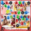 32 Pcs Ninja Birthday Party Decorations Ninja Party Supplies Punch Balloons Games Heavy Duty Latex Bounce Balloons with Rubber Band Handle for Kids Goodie Bag Fillers view 3