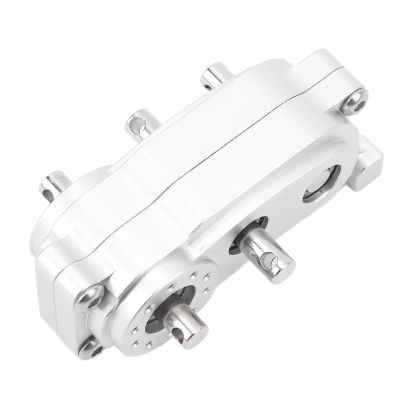 VBESTLIFE Transfer Case 313mm Wheelbase 2 Speed CNC Machined Anodised Aluminium Alloy RC Parts for Scx10 1/10 RC Car (Silver)