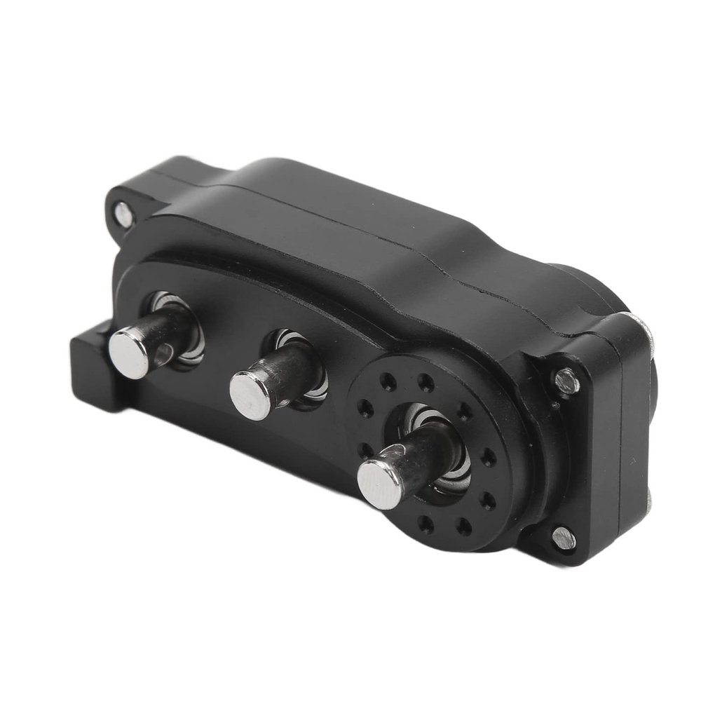 VBESTLIFE Transfer Case 313mm Wheelbase 2 Speed CNC Machined Anodised Aluminium Alloy RC Parts for Scx10 1/10 RC Car (Black)