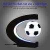 Magnetic Levitating Soccer Globe, LED Light Up Floating Globes with C Shape Base Men Father Boys, Float Low Friction Levitating Soccer 100-240V Desk Gadget in Office Home Decor(US view 2