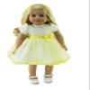 American Fashion World White and Yellow Lace Polka Dot Dress for 18-Inch Dolls | Premium Quality & Trendy Design | Dolls Clothes | Outfit Fashions for Dolls for Popular Brands view 2