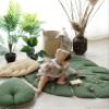 100% Linen Organic Play Mat Leaf Baby Padded Rug Monstera Tropic Nursery Floor Toddler Kids Playmat for Crawling Rug Activity Playing Gym Cushioned Quilted Baby Mat Natural (Green Mat) view 1