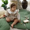 100% Linen Organic Play Mat Leaf Baby Padded Rug Monstera Tropic Nursery Floor Toddler Kids Playmat for Crawling Rug Activity Playing Gym Cushioned Quilted Baby Mat Natural (Green Mat) view 3