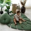 100% Linen Organic Play Mat Leaf Baby Padded Rug Monstera Tropic Nursery Floor Toddler Kids Playmat for Crawling Rug Activity Playing Gym Cushioned Quilted Baby Mat Natural (Green Mat) view 4