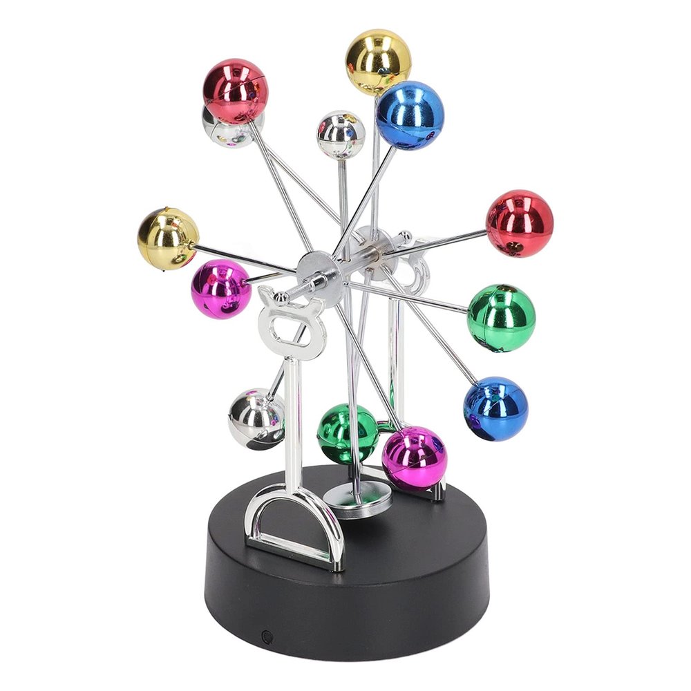 Tgoon Perpetual Motion Machine, Providing Fun Classic Motion Art Widely Applicable Plastic Iron Decorative Ornament Perpetual Motion Ferris Wheel for Office with USB Cable