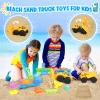 FHOZGECY Beach Toys, Sand Toys for Kids Boys and Girls with 2 Construction Vehicle, 2 Collapsible Bucket, Sand Castle Building Kit, Sand Molds, Mesh Bag, Outdoor Toys for Kids Ages 4-8 view 3
