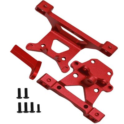 Rcarmumb RC Front Rear Body Post Mount Upgrades Part for 1/16 E-REVO 71076-3,MINI Slash 70054-1,2PCS Alloy Front Body Post Mount & Rear Body Post Mount Hops Up,Red