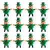 12Pcs St Patrick's Day Mini Leprechaun Toys,Squeeze Porcupine Toys Stress Relief Fidget Toy for Kids Boys St Patrick's Day Party Favor,Home Decor(Old Men) view 1