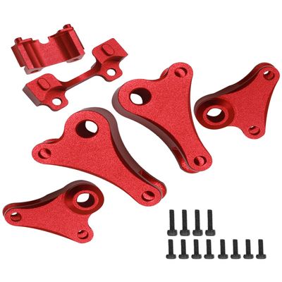 Rcarmumb Front Rear Rocker Arms Upgrades Part for 1/16 E-Revo 71076-3;Mini Slash 70054-1,2PCS Alloy Aluminum Front Rocker Arm & Rear Rocker Arm Hops Up Upgrades Part,Red