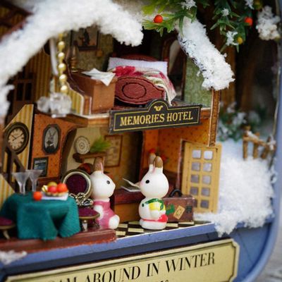 DIY, Miniature Handmade Box, Kit to Build, Gifts for Friends Parents, (Winter Roaming)