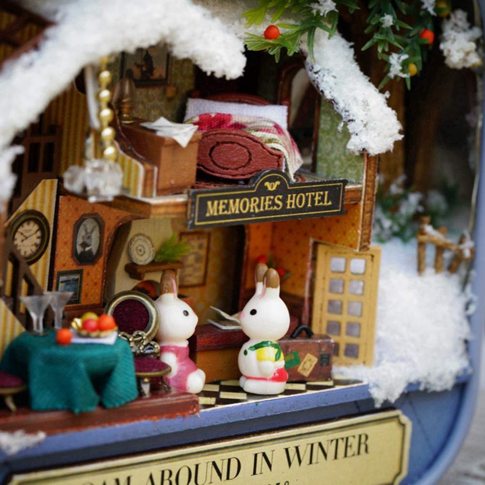 DIY, Miniature Handmade Box, Kit to Build, Gifts for Friends Parents, (Winter Roaming)