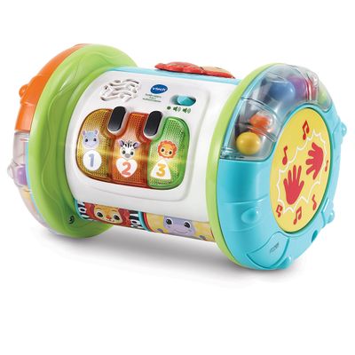VTech - 3 in 1 Interactive Magic Roller, Multi-Activity Toy for Babies from 6 Months, Drum, Piano and Activity Center, Music Learning, Teaches Basic Vocabulary,