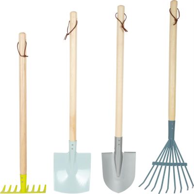 small foot Garden Tool Set Made of Wood and Metal, Garden Toy for Children from 3 Years in Modern Colours, 12389