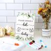 26 Pcs Baby Bibs and Game Set Baby Shower Game Sign 15 White Feeder Bibs 10 Fabric Markers for Gender Reveal (Green Leaves) view 4